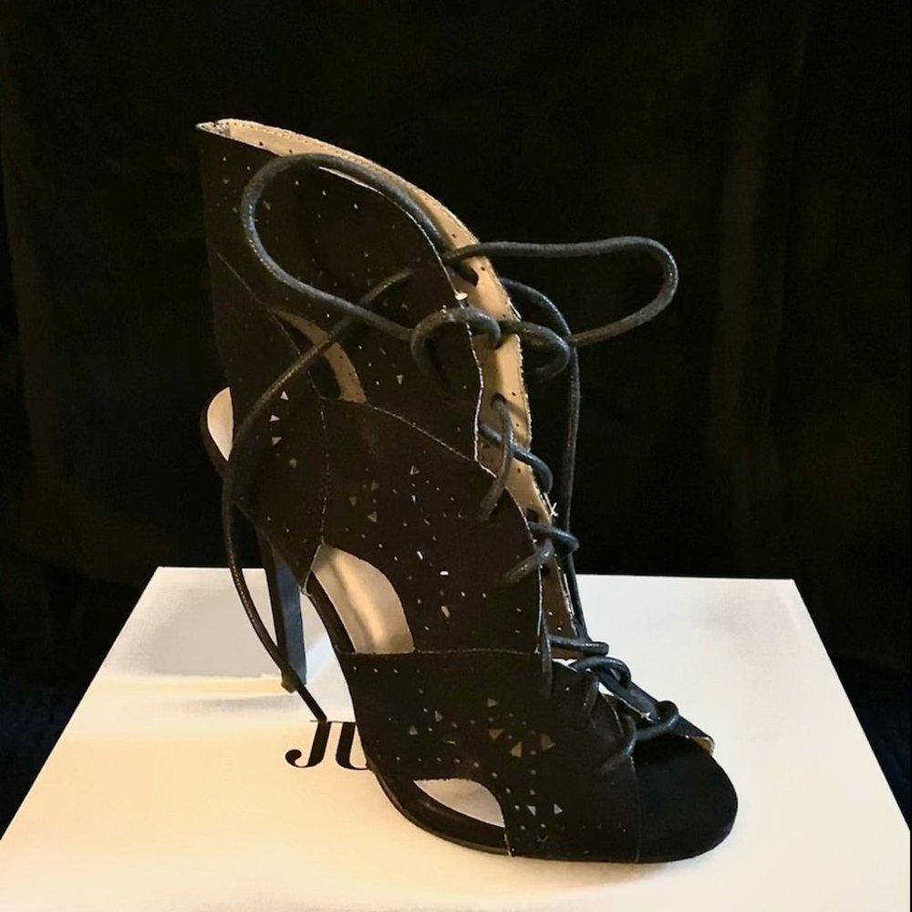 Black lace up heels